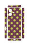 iPhone 16 Vorian Mika Camera Protective Case, Burgundy with Lemon Polka Dots. - 2