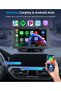 شاشة CarPlay لاسلكية مقاس 7 بوصات، نظام صوتي محمول للسيارة، تدعم Android Auto اللاسلكي و Mirror Link، شاشة IPS - 2