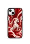 iPhone 15 Plus Vorian Black Hole Case, Red and White, with a Galloping Horse Design.
