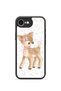 iPhone 16E Vorian Black Hole Case, Pink Floral Design, Baby Deer.