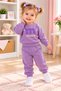 Girls' Lilac Printed Sweatshirt and Sweatpants Set – Casual Sporty 2-Piece Outfit. - 2