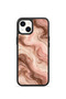 غطاء هاتف iPhone 15 Vorian Black Hole، بتصميم رخامي باللونين الوردي والبني.