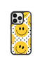 iPhone 14 Pro Max Vorian Black Hole Case, Yellow Smile Polka Dots.