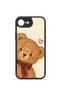 iPhone 16E Vorian Black Hole Case with a Cream-Colored Background and a Ribbon-Tied Teddy Bear. - 2
