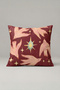 Burgundy Background, Hands and Stars Patterned Cushion Cover 287 – Celestial Hands Design, 40 X 40 Cm.