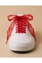 Red Lace Shoelaces with Floral Pattern, 120 Cm, for Women's Sneakers.