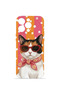iPhone 13 Pro Vorian Camera Protective Case, Orange Retro Cat Design.