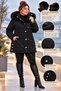 Women's Plus Size Nova Fabric Lightweight, Velvet-Textured, Faux Fur-Trimmed, Detachable Hooded, Quilted-Lined Winter Jacket - 7