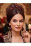 Bridal Henna Crown and Evening Earrings with Drop Stones. |   Victoria Model Sultan Crown
