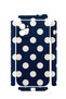 iPhone 12 Vorian Camera Protective Case, Navy Blue with Cream Polka Dots. - 2