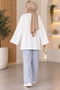 Women's Embroidered White Long-Sleeved Tunic, Relaxed Fit. - 4