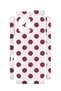 iPhone 16 Pro Max Vorian Camera Protective Case, White with Burgundy Polka Dots. - 2