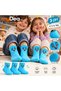 Children's Patterned Knee-High Socks, Ages 4 / 5 / 6, 3 Pairs, Blue - 2