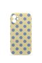 iPhone 11 Vorian Camera Protective Case, Cream Blue Polka Dot Design.