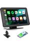 شاشة CarPlay لاسلكية مقاس 7 بوصات، نظام صوتي محمول للسيارة، تدعم Android Auto اللاسلكي و Mirror Link، شاشة IPS