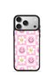 iPhone 17 Pro Max Vorian Black Hole Case, Pink Checkered, Smiling Flowers.