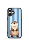 iPhone 16 Plus Vorian Black Hole Case, Blue Striped Otter Design.