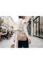 Women's Beige Nubuck Shoulder Bag with 3 Compartments and Gold Details - Everyday Crossbody Bag. - 5