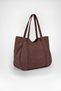 Women's Bamboo Brown Large Shoulder Tote Bag with Back Zipper Pocket and Lined Interior. - 8