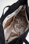 Women's Bamboo Black Large Size Shoulder Tote Bag with Back Zipper Pocket and Lined Zipper Closure. - 5