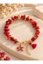 Red Bracelet with Coral Stones - 2