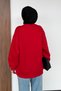 Women's 3-Ply Brushed Inside Crew Neck Basic Modest Sweatshirt 3269 Red - 7