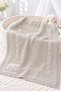 Knitted Baby Blanket with Flower Appliqué – Newborn Baby Blanket with Plush Lining, 80x95
