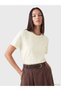 Beige 100% Cotton Women's T-Shirt