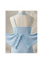 Ribbed Nightgown & Robe Set with Lace Trim – Light Blue - 2