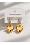Women's Gold-Colored Ring Earrings with Stones. |   Modern Design with a 3D Balloon Effect and Hanging Feature. - 3