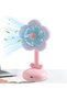 مروحة مكتب هادئة قابلة لإعادة الشحن عبر USB، بسرعتين، محمولة، مع إضاءة ليلية