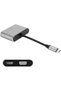 محول من النوع C، قاعدة توصيل ذكية مع منفذ HDMI/VGA للعمال، مناسبة لأجهزة العرض (رمادي) - 5