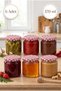6-Piece Multi-Purpose 370 Cc 82mm Metal-Lidded Glass Jars for Canning, Jam, Honey, Sauce, and Spices, Baby Food Jar Set, 370 Ml.