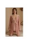 Floral Embroidered Nightgown & Velvet Robe Set – Blush Pink