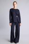 Button-Detailed Asymmetrical Boat Neck Pique Long Sleeve Basic T-Shirt I2069Ax26Wn - 2