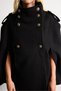 A-Line, High-Neck, Metal-Buttoned Cape Coat I2835Ax26Wn - 5