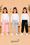 Winter, Spring, and Autumn Elastic-Leg Sweatpants Set in Black, Pink, and Gray (3-Piece) - 2