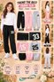 Winter, Spring, and Autumn Elastic-Leg Sweatpants Set in Black, Pink, and Gray (3-Piece) - 3