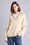 Oversized Polo Collar Sweater with Contrast Details, Wool Blend, Basic Style H2424Ax26Wn - 3