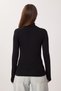 2-Piece Set of Turtleneck Viscose Blouses Lrn0083 Black Ecru - 4