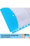 Punched Pockets A4 Plastic Wallets, 6 Pack Expandable Poly Pockets A4,Expandable Large Capacity Bind - 4