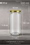 24-Piece Wholesale Multi-Purpose 500Cc Metal-Lidded Glass Jar Set for Canning, Jams, Honey, Sauces, and Spices, 500 Ml. - 2