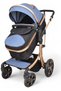 Baby Stroller - Blue/Gold - 2