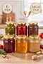 6-Piece Multi-Purpose 340 Cc Oval Metal-Lidded Jar Set for Preserves, Jams, Chocolate, Honey, Sauces, and Spices, Baby Food Glass Jar Set, 340 Ml.