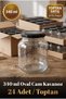 24-Piece Wholesale Multi-Purpose 340 Cc Oval-Shaped Metal-Lidded Canning Jars for Preserves, Jams, Chocolate, Honey, Sauces, and Spices, Baby Food Glass Jar Set, 340 Ml.