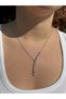 Xuping Row of Marquise Stone Vine / Leaf-Shaped Pendant Necklace for Women (Gold & Silver) - Stainless Steel - 4