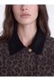 Esvab • Modern & Distinctive Velvet Roba Collar Leopard Embroidered Women's Jean Jacket - 4