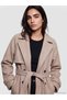 Rmz Gi̇yi̇m Farkiyla Double-Breasted Roba Collar Loose Fit Women's Cashmere Coat - 2