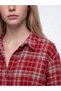 Rmz Gi̇yi̇m Farki̇yla Checkered Embroidered Loose Fit Women's Shirt - 3
