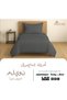 غطاء لحاف من القطن 100%، مقاس فردي 140x200، رمادي داكن - 4